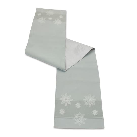 72&#x22; Embroidered Snowflake Table Runner